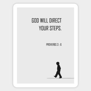 God will direct your steps | Bible verse Sticker